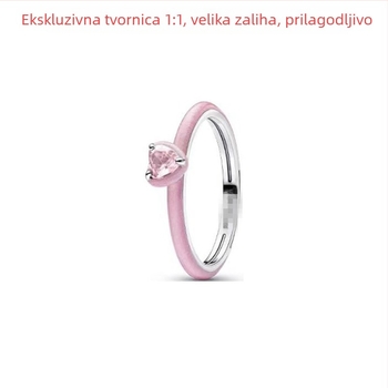 Unisex srebrni prsten 925 sa geometrijskim dizajnom i cirkonijem, lagani luksuz stil