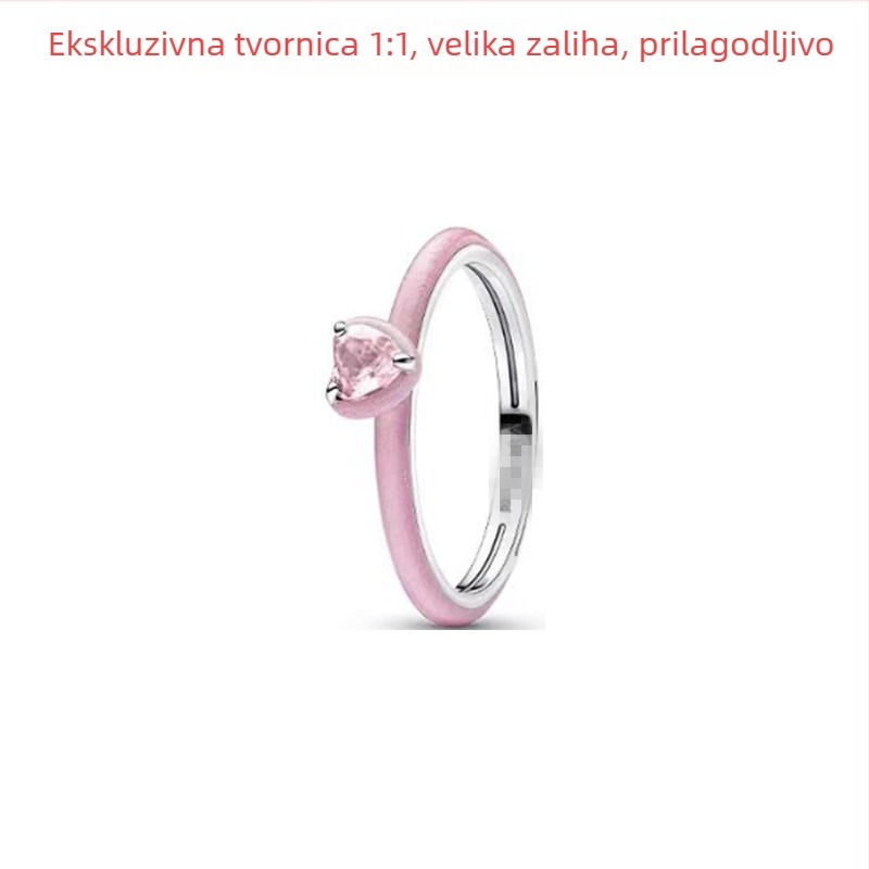 Unisex srebrni prsten 925 sa geometrijskim dizajnom i cirkonijem, lagani luksuz stil