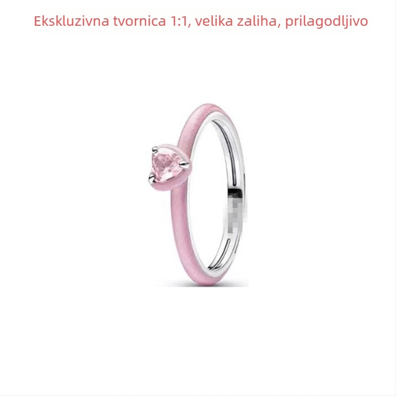 Unisex srebrni prsten 925 sa geometrijskim dizajnom i cirkonijem, lagani luksuz stil