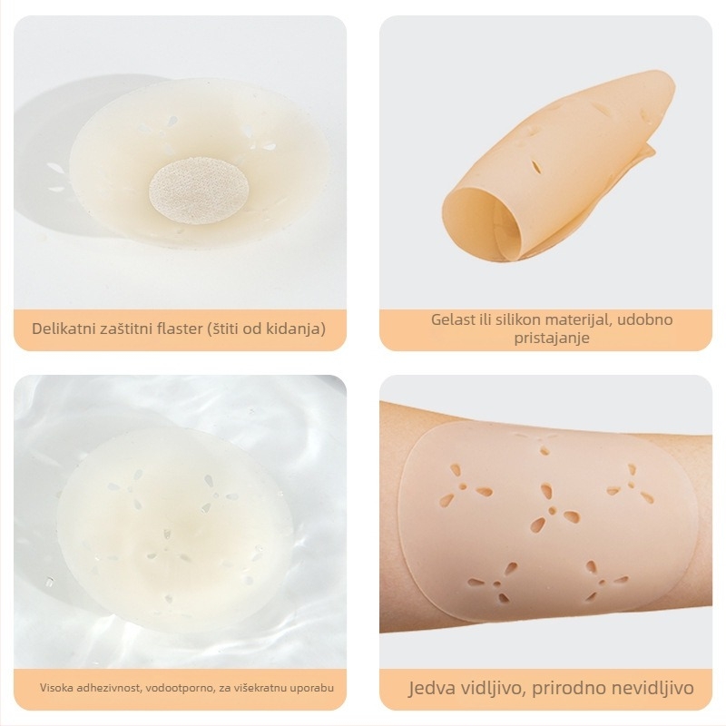 Silikonske grudne flastere - ultratanki, prozračni i nevidljivi; kružni oblik bradavice, sjajan završetak i dizajn s izrezima.