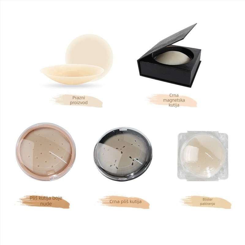 Silikonske grudne flastere - ultratanki, prozračni i nevidljivi; kružni oblik bradavice, sjajan završetak i dizajn s izrezima.