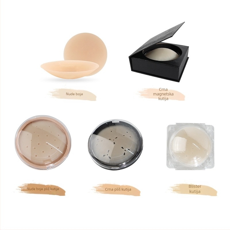 Silikonske grudne flastere - ultratanki, prozračni i nevidljivi; kružni oblik bradavice, sjajan završetak i dizajn s izrezima.