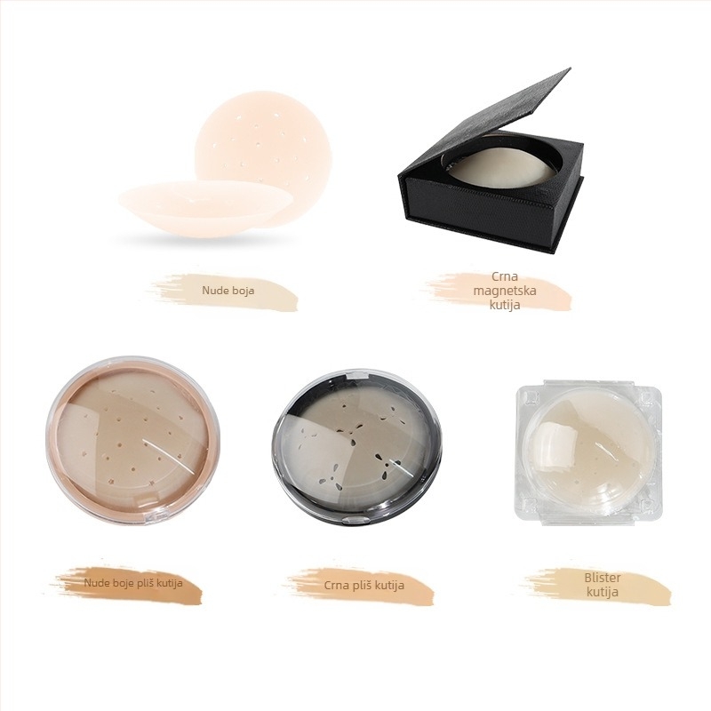 Silikonske grudne flastere - ultratanki, prozračni i nevidljivi; kružni oblik bradavice, sjajan završetak i dizajn s izrezima.