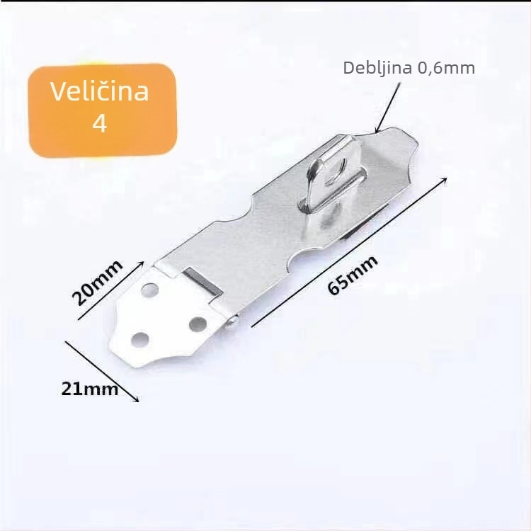 Pin-tip brava za vrata od nehrđajućeg čelika, pločica zaključavanja, površinska montaža, moderni minimalistički stil