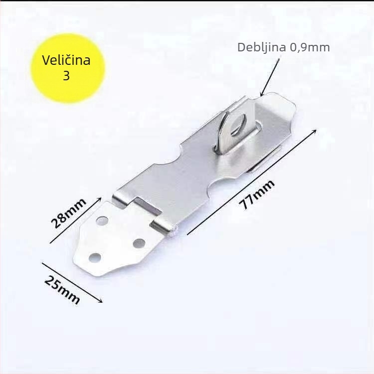 Pin-tip brava za vrata od nehrđajućeg čelika, pločica zaključavanja, površinska montaža, moderni minimalistički stil