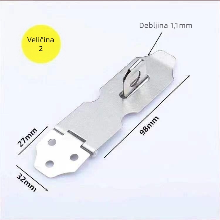 Pin-tip brava za vrata od nehrđajućeg čelika, pločica zaključavanja, površinska montaža, moderni minimalistički stil