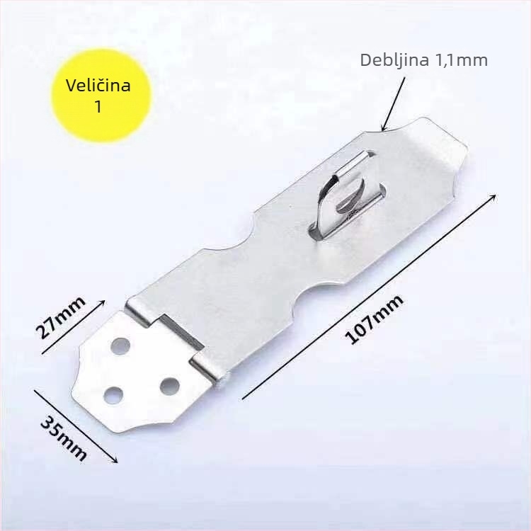 Pin-tip brava za vrata od nehrđajućeg čelika, pločica zaključavanja, površinska montaža, moderni minimalistički stil