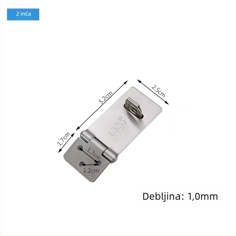 Pin-tip brava za vrata od nehrđajućeg čelika, pločica zaključavanja, površinska montaža, moderni minimalistički stil