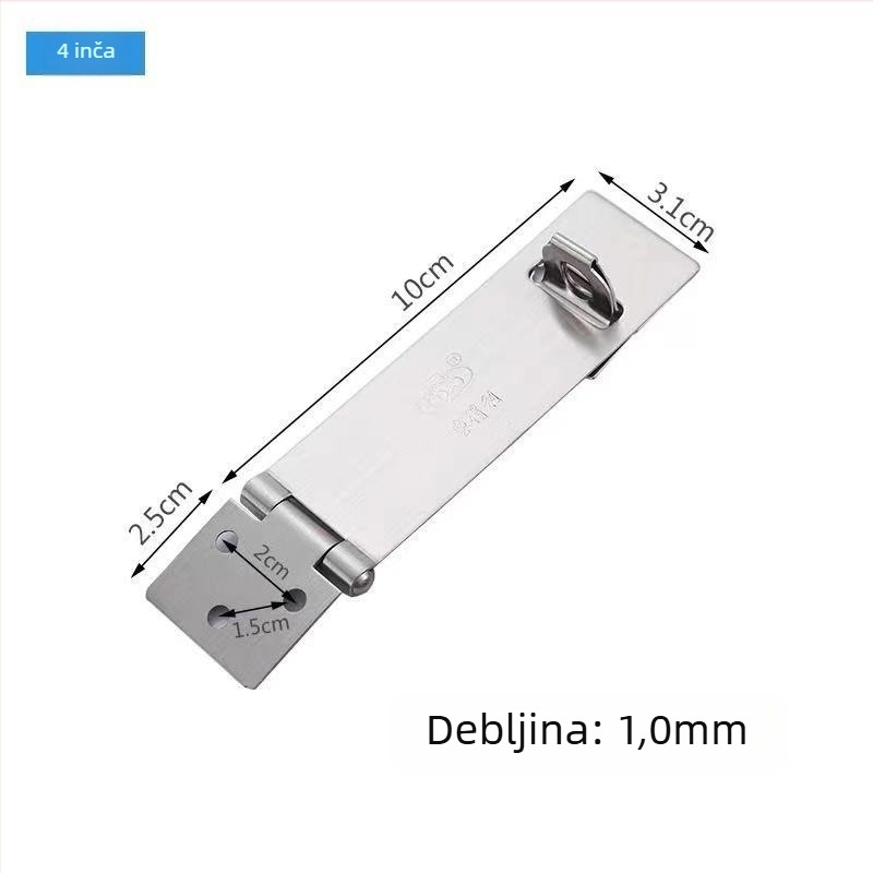 Pin-tip brava za vrata od nehrđajućeg čelika, pločica zaključavanja, površinska montaža, moderni minimalistički stil