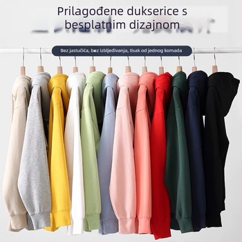 Pamučna dukserica s kapuljom od pamuka, dugi rukav, debeli materijal, prilagođeni print logotipa za razrednu uniformu, jesen-zima