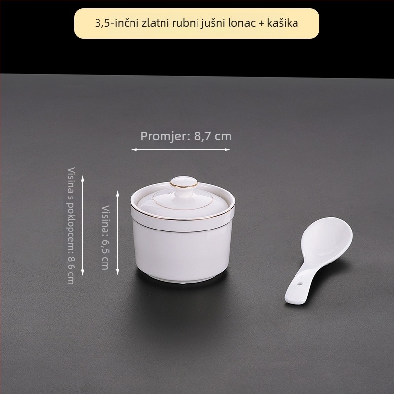 Porcelanska zdjela za hotel, moderan minimalistički dizajn; pogodna za juhe, gulaše i naparena jaja; poslovni poklon