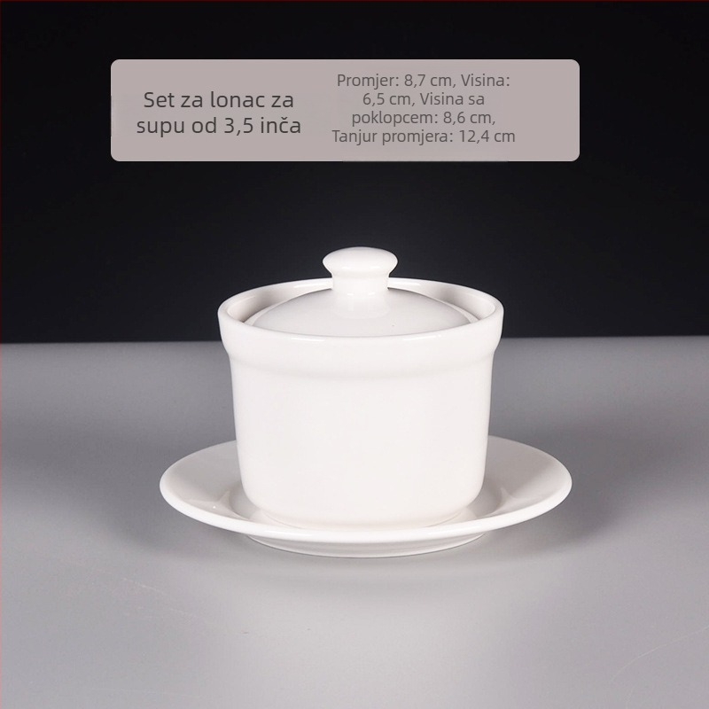 Porcelanska zdjela, moderni minimalistički stil, pogodna za mikrovalnu pećnicu, površina s podglazurnom bojom, mogućnost prilagođavanja