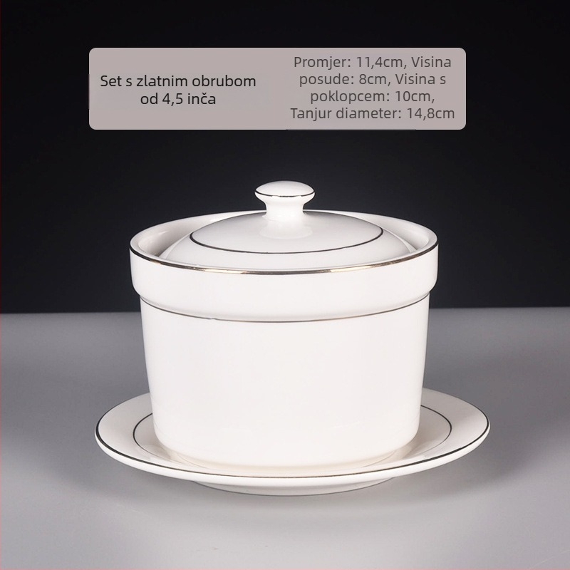 Porcelanska zdjela, moderni minimalistički stil, pogodna za mikrovalnu pećnicu, površina s podglazurnom bojom, mogućnost prilagođavanja