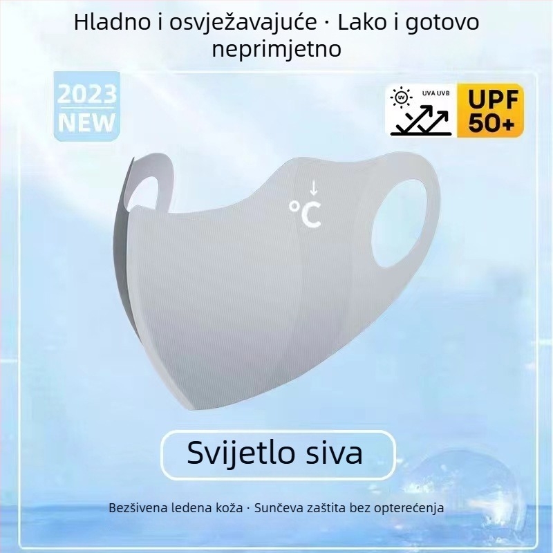 Unisex zaštitna maska za sunce, prozračni ice silk materijal, vešanje na uši, UV zaštita, pogodno za ljeto, proljeće i jesen