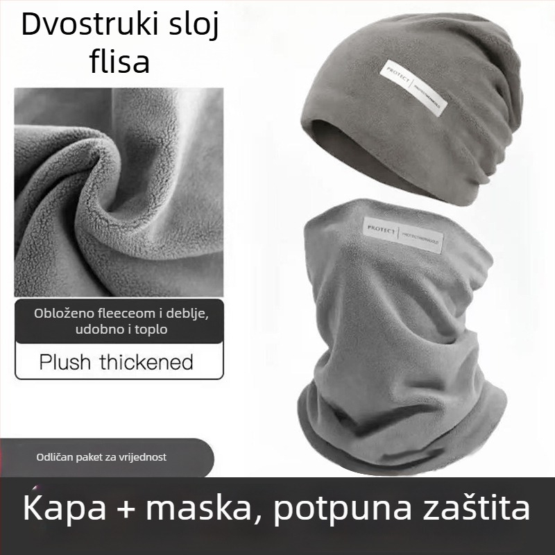 Zimski topli šal za vrat s fleece podstavom i debelim dizajnom, otporan na vjetar, unisex, za biciklizam i skijanje (fleece podstava, debeli dizajn, otporan na vjetar, za biciklizam i skijanje)