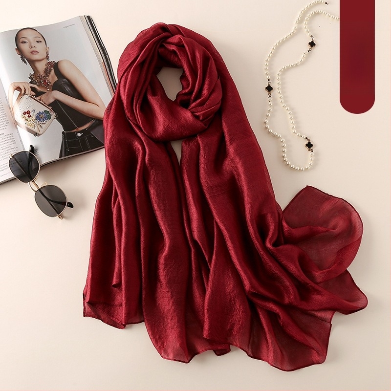 Šal od poliestera, jednofarbeni, lagani ljetni dodatak za žene, elegantan i jednostavan stil (Materijal: Poliester; Sastav: 100% Poliester; Tkanje: Warp knitting; Sezona: Ljeto; Namjena: Žene)