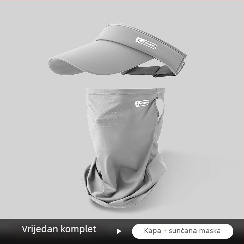 Šešir za sunce s UV zaštitom i maskom za lice za outdoor sportove, prozračan najlonski Ice Silk ovratnik za biciklizam i ribolov