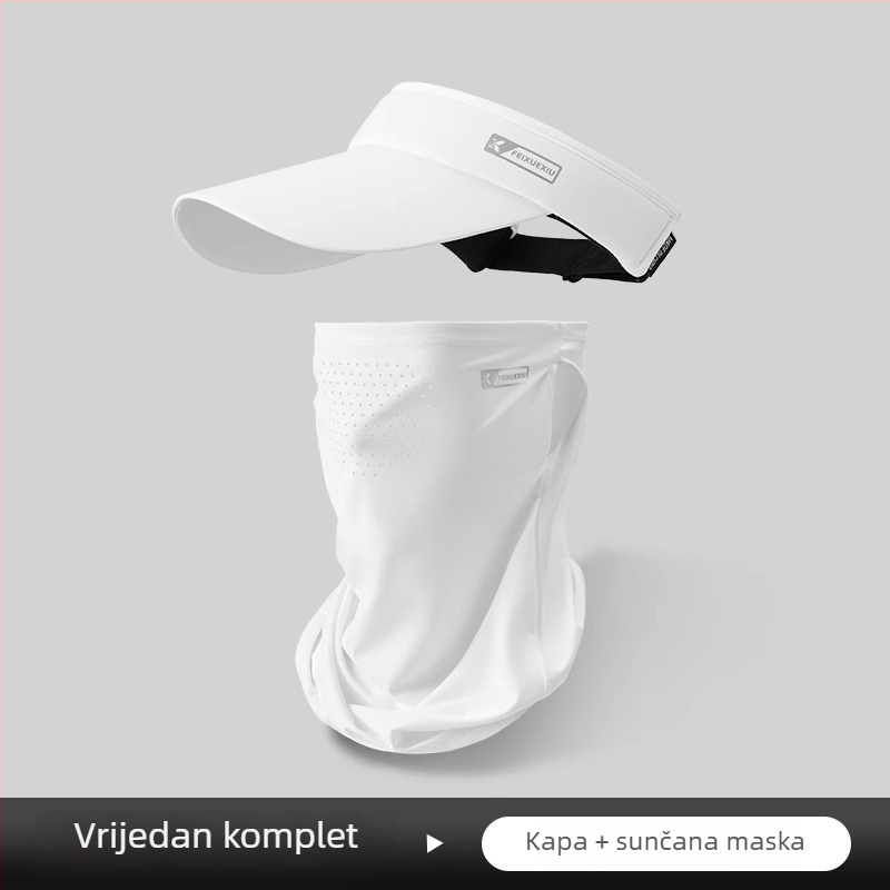Šešir za sunce s UV zaštitom i maskom za lice za outdoor sportove, prozračan najlonski Ice Silk ovratnik za biciklizam i ribolov