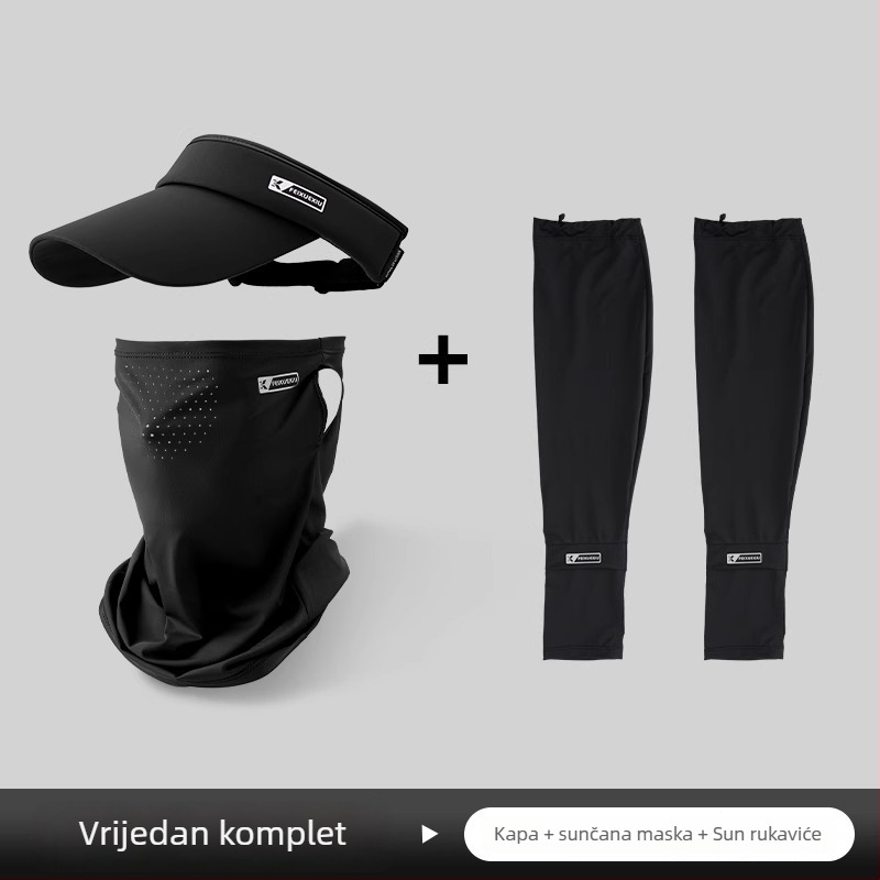 Šešir za sunce s UV zaštitom i maskom za lice za outdoor sportove, prozračan najlonski Ice Silk ovratnik za biciklizam i ribolov