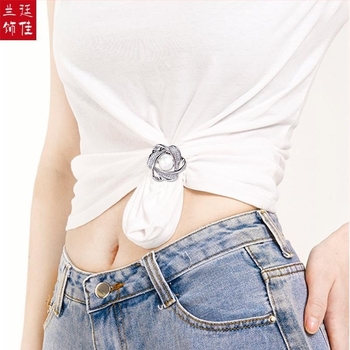 Broš s kristalima i čvorom u kutu, svestrana kopča za šalu i pin za kaput, svjež i sladak stil