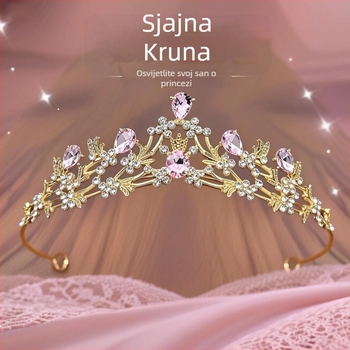 Dječja kristalna kruna diadem za scenske nastupe i rođendane, legura, elektroplatiranje, rhinestones, oblik krune, unisex moda
