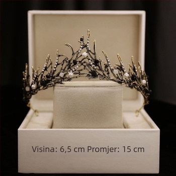 Diadem od legure — elektropalirana ženska tiara s kristalima za vjenčanje i rođendan