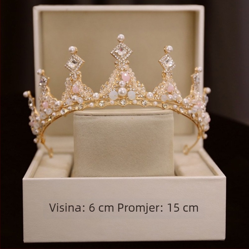 Diadem od legure — elektropalirana ženska tiara s kristalima za vjenčanje i rođendan