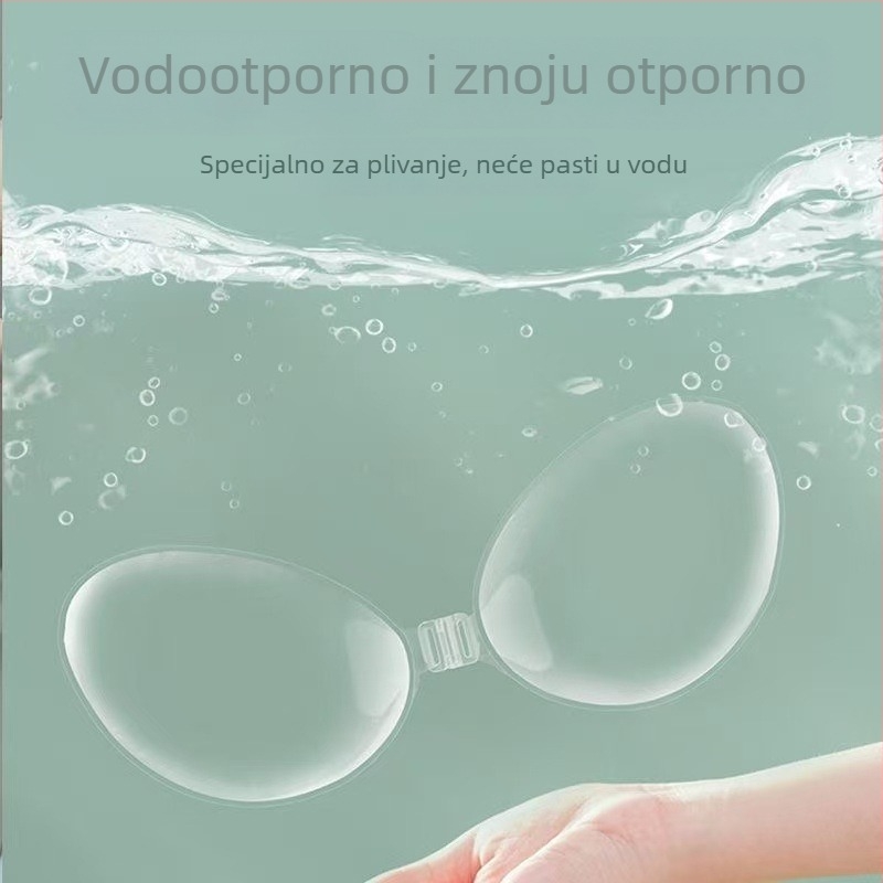 Silikonske naljepnice za grudi - nevidljive, skupljajuće; povećana debljina; kružni oblik bradavice; prozirne, sjajne
