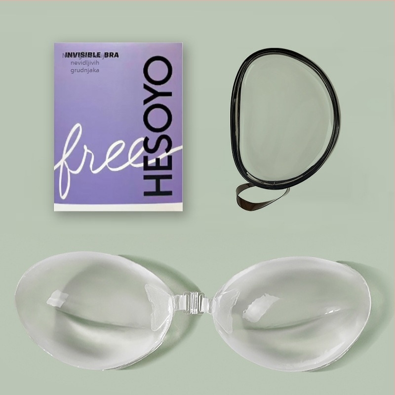 Silikonske naljepnice za grudi - nevidljive, skupljajuće; povećana debljina; kružni oblik bradavice; prozirne, sjajne