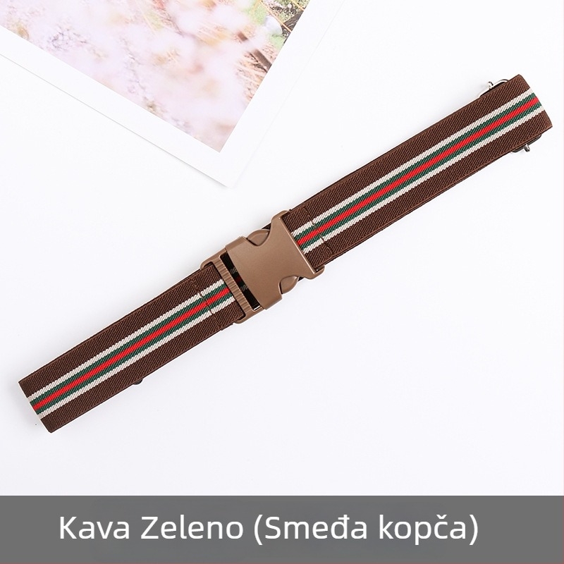Unisex elastični pleteni kaiš s podešavajućom kopčom i elastičnim pojasom za struk