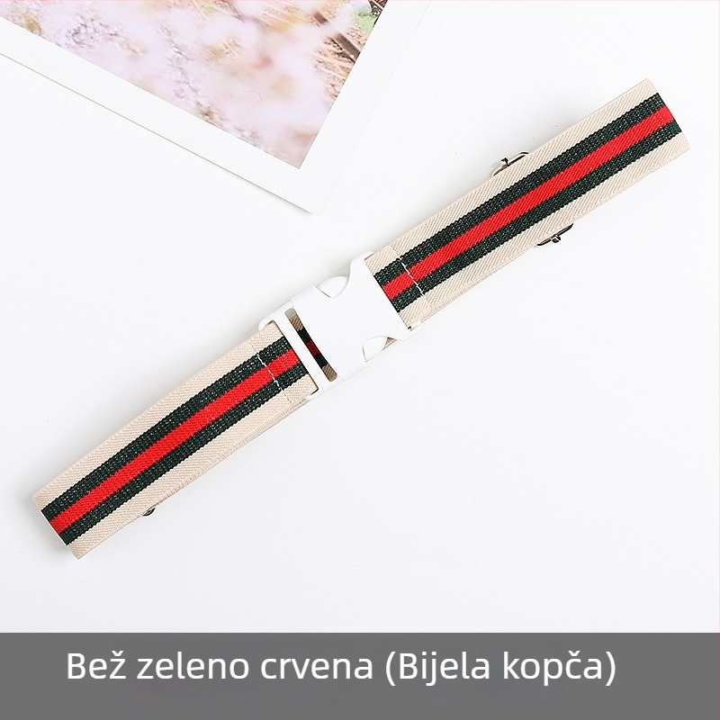 Unisex elastični pleteni kaiš s podešavajućom kopčom i elastičnim pojasom za struk