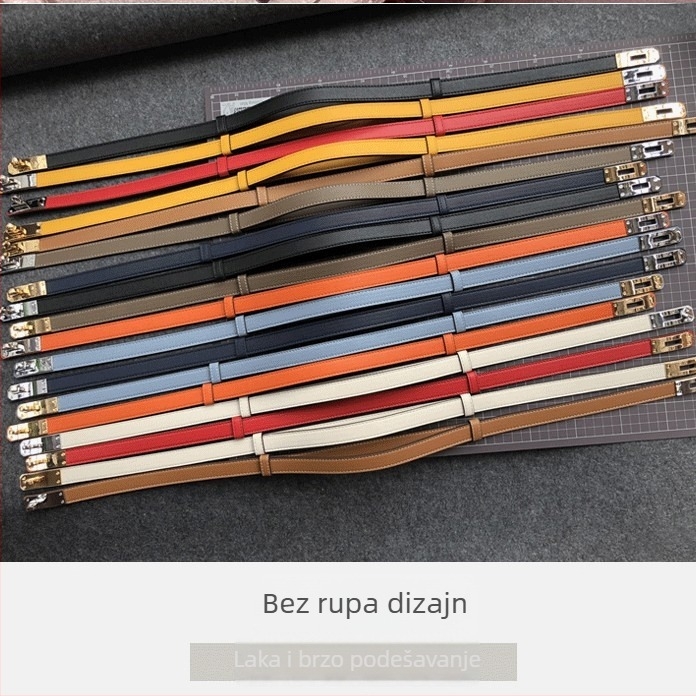 Ženski kožni kaiš, ukras struka, spona od legure, kopča, širina 2–4 cm, tehnologija spajanja