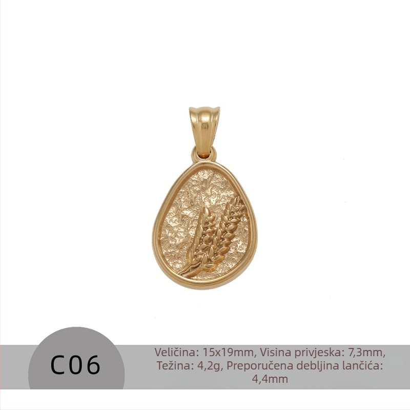 Nakit - ogrlica od nehrđajućeg čelika, oblik zvijezde, otisak, stacking stil (Materijal: nehrđajući čelik; Oblik: zvijezda; Tehnika: otisak; Stil: stacking; Sezona: ljeto 2023)