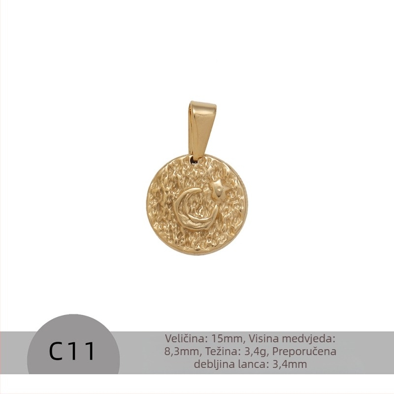 Nakit - ogrlica od nehrđajućeg čelika, oblik zvijezde, otisak, stacking stil (Materijal: nehrđajući čelik; Oblik: zvijezda; Tehnika: otisak; Stil: stacking; Sezona: ljeto 2023)