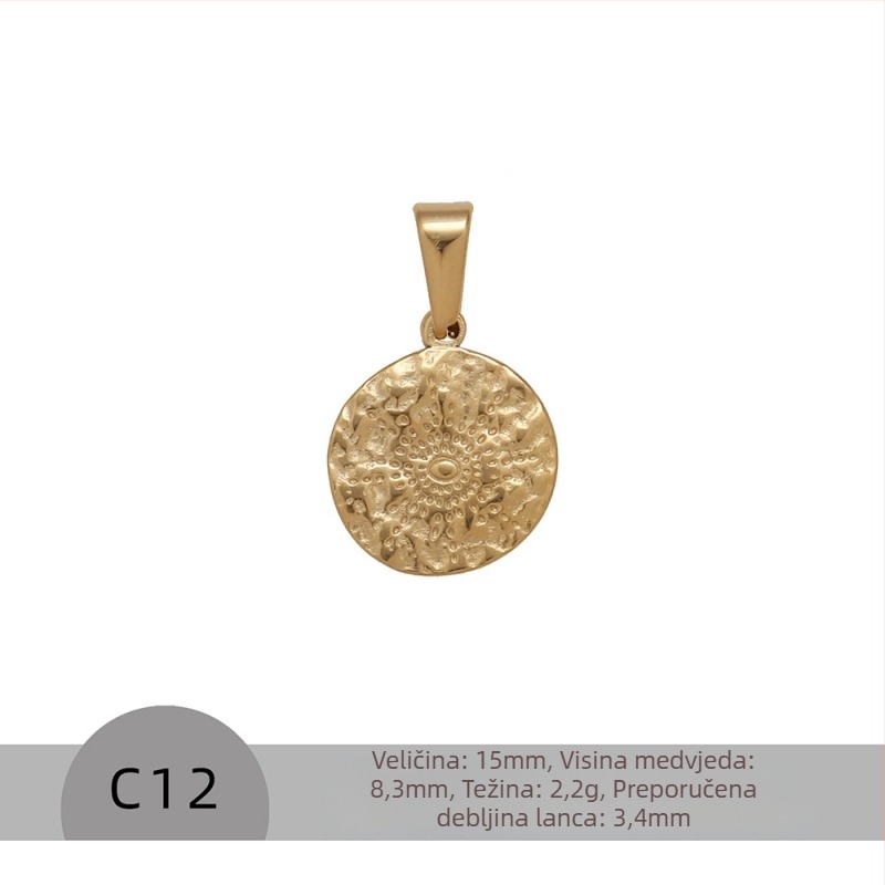 Nakit - ogrlica od nehrđajućeg čelika, oblik zvijezde, otisak, stacking stil (Materijal: nehrđajući čelik; Oblik: zvijezda; Tehnika: otisak; Stil: stacking; Sezona: ljeto 2023)