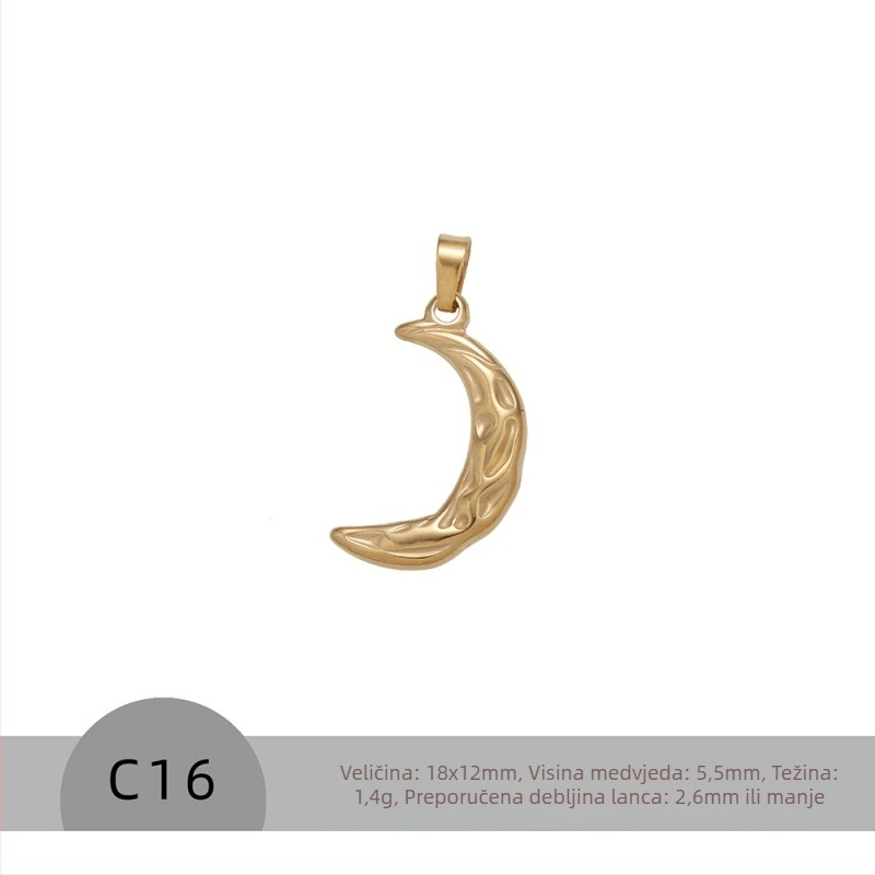 Nakit - ogrlica od nehrđajućeg čelika, oblik zvijezde, otisak, stacking stil (Materijal: nehrđajući čelik; Oblik: zvijezda; Tehnika: otisak; Stil: stacking; Sezona: ljeto 2023)