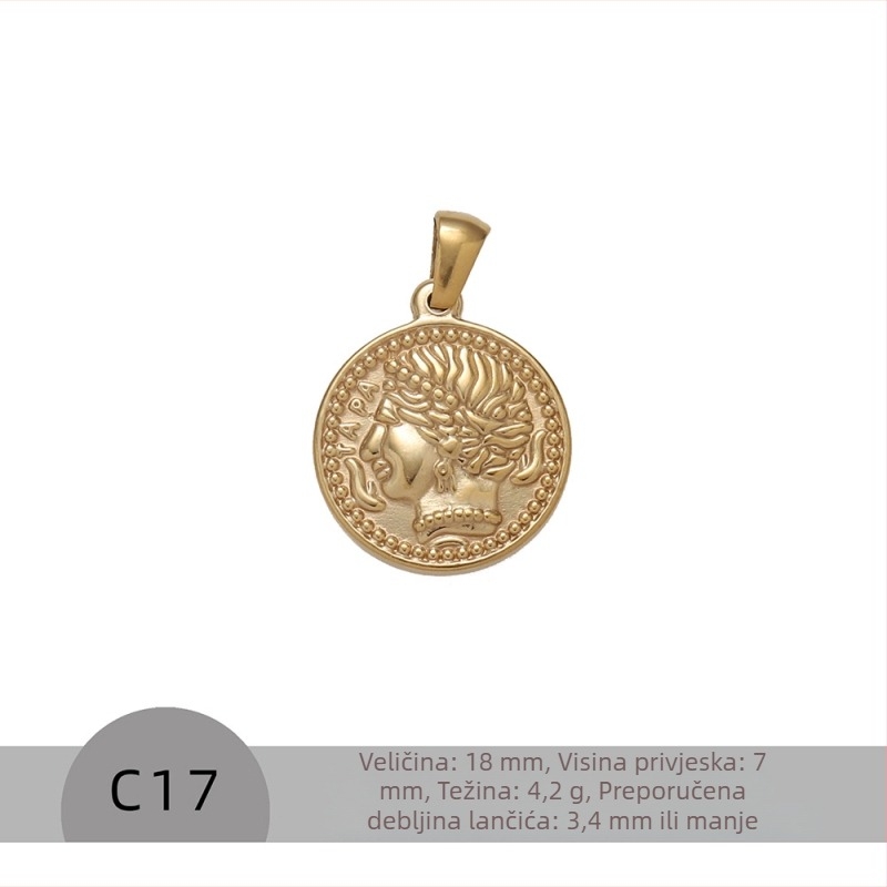 Nakit - ogrlica od nehrđajućeg čelika, oblik zvijezde, otisak, stacking stil (Materijal: nehrđajući čelik; Oblik: zvijezda; Tehnika: otisak; Stil: stacking; Sezona: ljeto 2023)