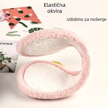 Zimske earmuffe od pliša, baršunasta podstava, debela podloga, mrežasti uzorak, stražnje pričvršćivanje (Materijal: pliš; Podstava: baršun; Debljina: debela; Uzorak: mrežasti; Stil: stražnje pričvršćivanje)