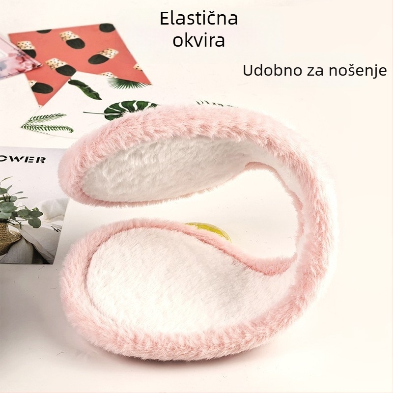 Zimske earmuffe od pliša, baršunasta podstava, debela podloga, mrežasti uzorak, stražnje pričvršćivanje (Materijal: pliš; Podstava: baršun; Debljina: debela; Uzorak: mrežasti; Stil: stražnje pričvršćivanje)