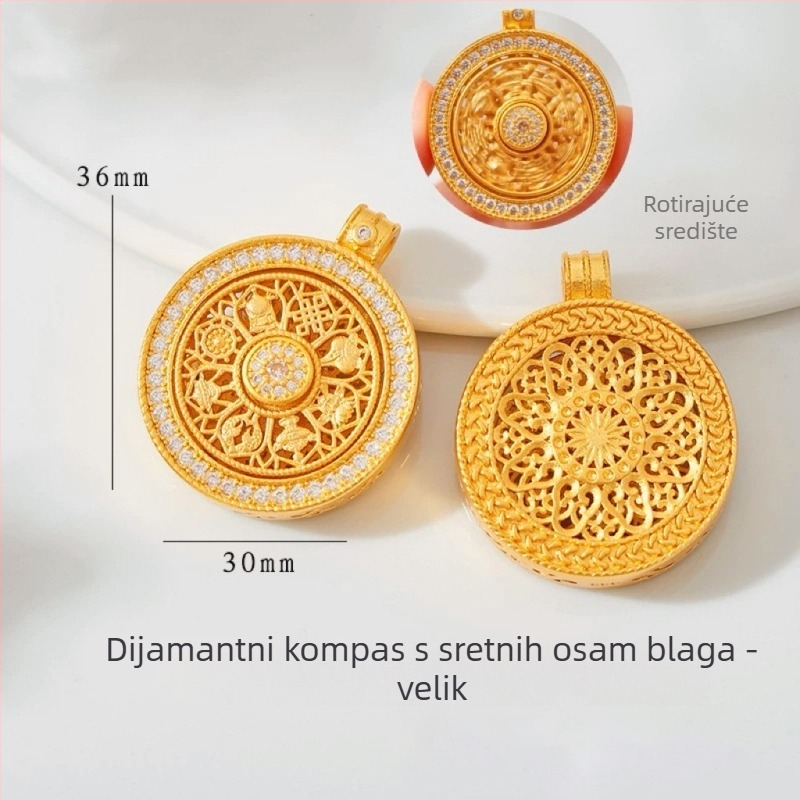 Bakreno ogrlica s vintage kompasnim privjeskom, elektroplatinirani završetak, vintage stil, proljeće 2024