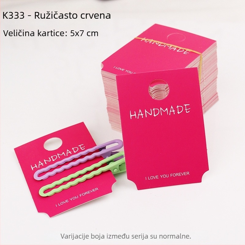 Karton kartice za štipaljke za kosu u korejskom stilu, slatke kartice za ukrase za DIY pakiranje, 100 komada u paketu