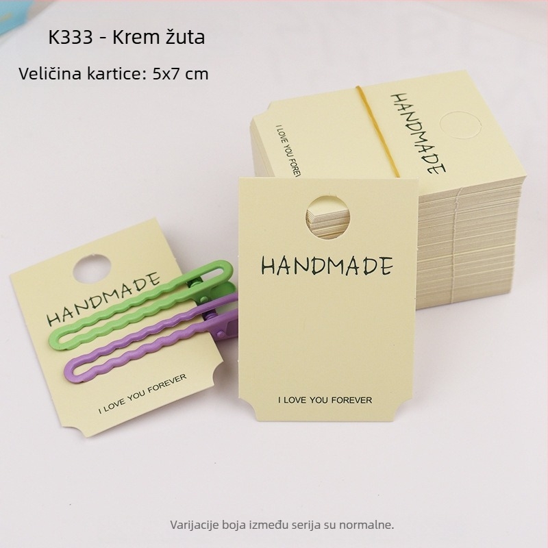 Karton kartice za štipaljke za kosu u korejskom stilu, slatke kartice za ukrase za DIY pakiranje, 100 komada u paketu