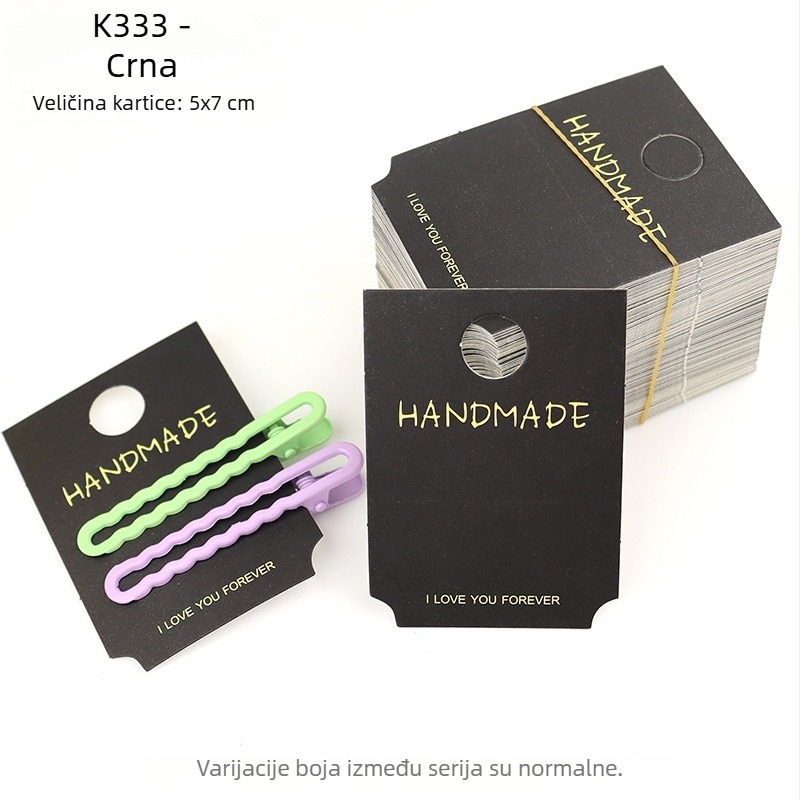 Karton kartice za štipaljke za kosu u korejskom stilu, slatke kartice za ukrase za DIY pakiranje, 100 komada u paketu