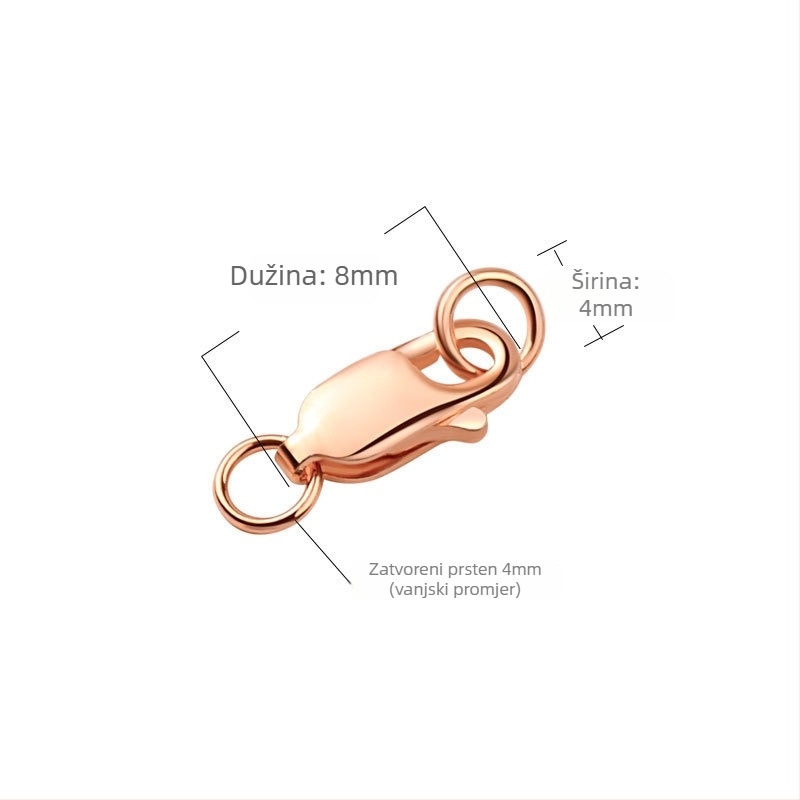 DIY nakit kopča set – S925 srebro, elektroplatiranje, uzorak Paper Clip; kopče u obliku ribljeg repa, škampovog repa i jastog repa