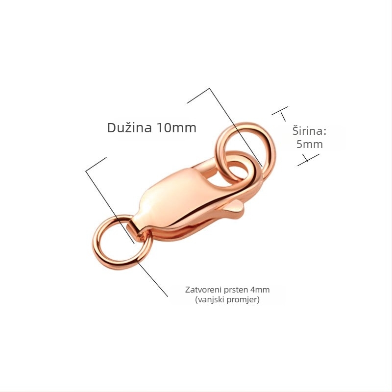 DIY nakit kopča set – S925 srebro, elektroplatiranje, uzorak Paper Clip; kopče u obliku ribljeg repa, škampovog repa i jastog repa