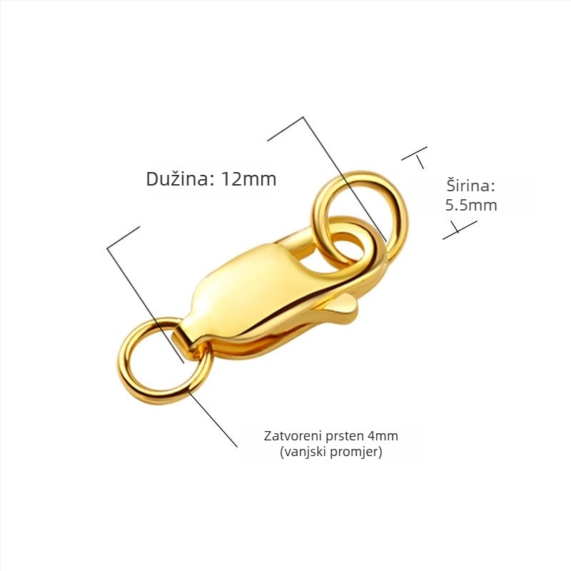 DIY nakit kopča set – S925 srebro, elektroplatiranje, uzorak Paper Clip; kopče u obliku ribljeg repa, škampovog repa i jastog repa