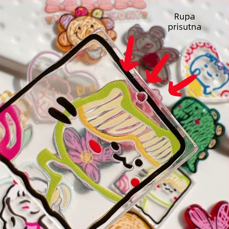 Patch za kosu – akrilna smola, obojano, crtani stil, svježe i slatko