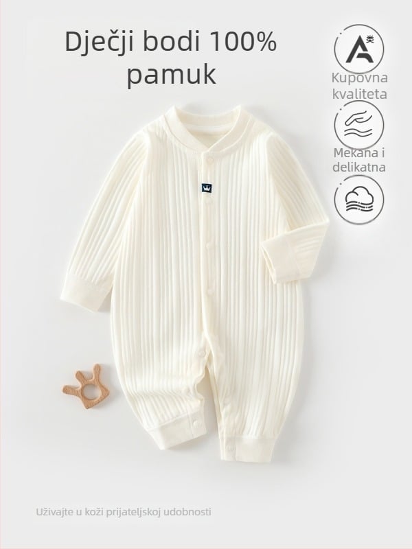 Dječji kombinezon od 100% pamuka, bezšivni jacquard, dugi rukav, unisex, za sve sezone, dječja pidžama za spavanje
