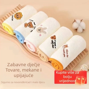 Dječji ručnik za kupanje s izuzetno mekanim coral velvet materijalom od pamuka; na skladištu; proljeće 2025 izdanje; pogodno za djecu 3–8 godina.
