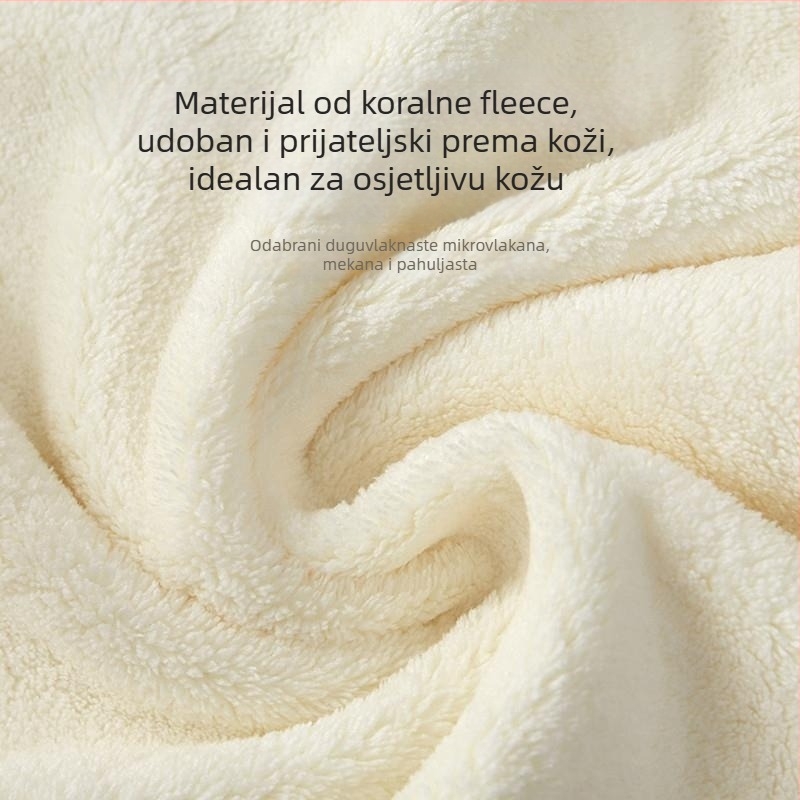 Dječji ručnik za kupanje s izuzetno mekanim coral velvet materijalom od pamuka; na skladištu; proljeće 2025 izdanje; pogodno za djecu 3–8 godina.